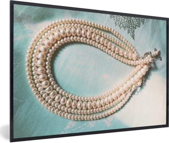 Photo en cadre - Collier en perles cadre photo noir sans passe-partout  60x40 cm -... | bol.com