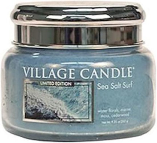 Village Candle Geurkaars - Sea Salt Turf Ø9,5 x 8 cm Wax Blauw