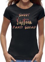 16 verjaardag shirt dames  / Maat L / Sweet sixteen t-shirt / 16 jaar cadeau / Party Squad / NYF the Label