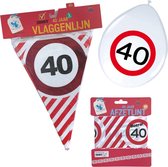 Décoration anniversaire 3BMT 40 ans - paquet - guirlande, ballons et ruban barrière