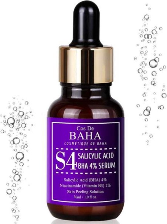 Cos de BAHA BHA Salicylic Acid 4% Exfoliant Liquid Niacinamide Serum 30ML - Hyperpigmentatie - Salicylzuur - K Beauty 2021 - Acne Fighting - Aloe Lavendel - Ontstekingsremmend - Elasticiteit & Verminderd Roodheid - Exfoliant - Skincare Rituals Serum