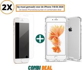 Fooniq Anti Schock Siliconen Hoesje Transparant 2x + Screenprotector 2x - Geschikt Voor Apple iPhone 8