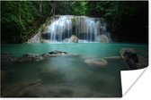 Poster Een waterval in het Nationaal park Erawan in Thailand - 120x80 cm