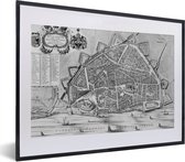 Fotolijst incl. Poster - Stadskaart - Nijmegen - Antiek - 40x30 cm - Posterlijst - Plattegrond