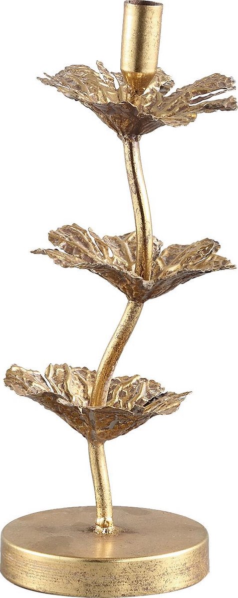 PTMD Xante Ronde Kandelaar - 16 x 13 x 36 cm - Ijzer - Goud