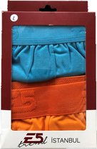 Heren Ondergoed - Boxershort - 2-pack - Maat L - Lichtblauw & Oranje