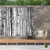 Ulticool - Bomen Aesthetic Natuur Zwart Wit - Wandkleed  Poster - 200x150 cm - Groot wandtapijt -  Tuinposter Tapestry - Schilderij Decoratie Tuin Versiering Accessoire voor zowel buiten als Muurdecoratie in woonkamer