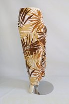 Sarong 446 - Pareo - Saunadoek – Wikkeljurk - Bamboe Bladeren - Zandkleur - Om Namaste
