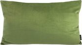 Housse de coussin longue en velours vert mousse | Velours - Polyester | 30 x 50 cm