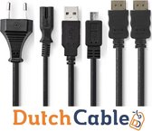 Dutch Cable - Playstation 4 - Starterkit - HDMI - Oplaadkabel - Mirco usb - C7 - Voedingskabel - 2 meter - zwart