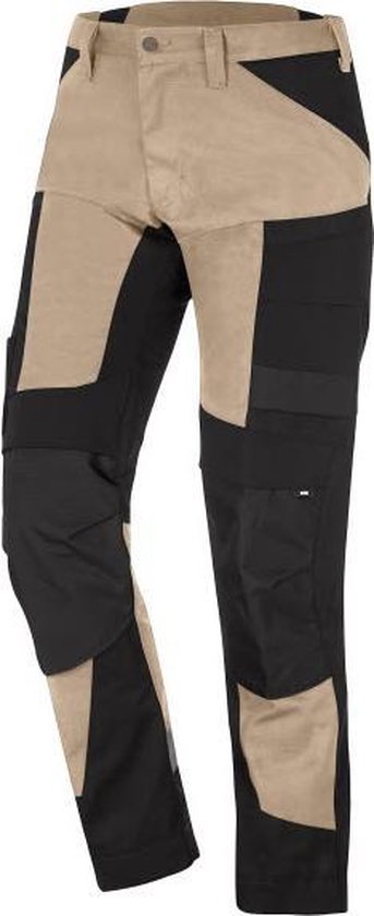 WORK IDEA Strakke en elastische werkbroek voor heren met kniebeschermers van cordura: Duurzame elegantie tot het uiterste, kaki, 50