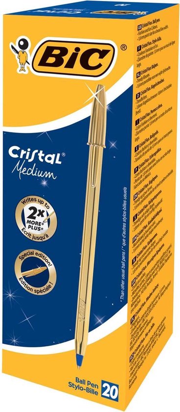 Pen Bic Cristal Shine Gouden 20 Stuks |