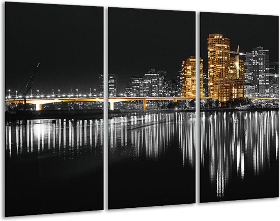 Peinture sur toile New York | Noir, blanc, jaune | 120x80cm 3 Liège