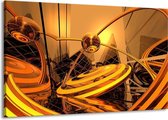 Peinture sur toile Abstrait | Marron, or, jaune | 140x90cm 1 Liège