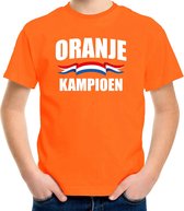 Oranje fan t-shirt voor kinderen - oranje kampioen - Holland / Nederland supporter - EK/ WK shirt / outfit 110/116
