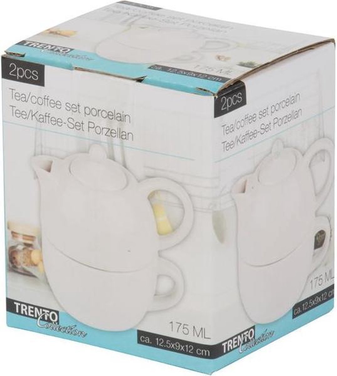 Alpina Thee- En Koffieset 12,5 X 9 Cm Porselein Wit 2-delig