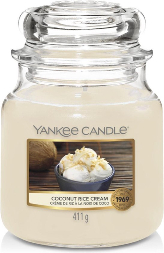 Yankee Candle Geurkaars Medium Coconut Rice Cream - 13 cm / ø 11 cm