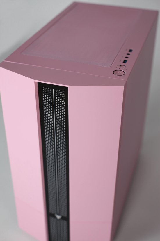 ⭐⭐⭐⭐⭐ Pink roze computer:  Kant en klare Allround PC, AMD Ryzen 5 3400G , Design met RGB verlichting / Tempered glass.