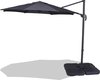 Homra LUX-XL Parasol - Duurzame zweefparasol - Ø300 cm - Donkergrijs - Inclusief beschermhoes - Inclusief watervulbare tegels - 360 Graden draaibaar - Grijs - Antraciet - 3 meter doorsnede