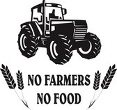 No farmers no food - STICKER - zwart - 21X21 CM