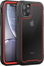 Apple iPhone 12 Pro Max Backcover - Zwart / Rood - Shockproof Armor - Hybrid - Drop Tested