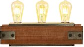 Lindby - tafellamp - 3 lichts - metaal, hout - H: 11 cm - E27 - hout, zwart