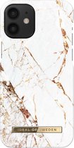 iDeal of Sweden Backcover hoesje - Carrara Gold geschikt voor iPhone 12 Mini