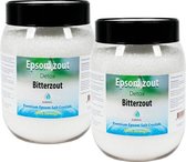 SoLMAG Epsom Zout – Bitterzout – Magnesiumsulfaat – Badzout | Set van 2 x 1,5 kg in luxe pot