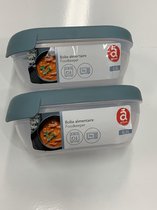 Curver Grand Chef Vershouddoos |Rechthoekig - 0,5l | Transparant/Groen |SET VAN 2 stuks