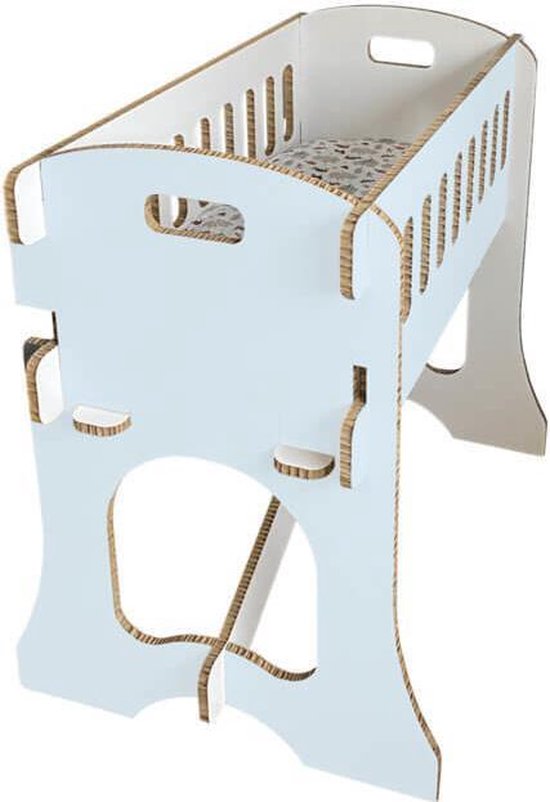 Babywieg van Duurzaam Honingraat – Babykamer – Licht Blauw – Duurzaam karton – CE gekeurd – Hobbykarton – KarTent
