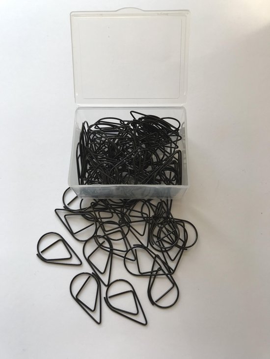 Paperclips Druppel Zwart -2,5 cm - 50 stuks