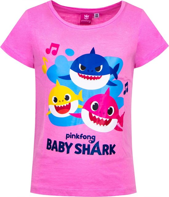 T-shirt enfant Bébé Shark , rose, taille 116