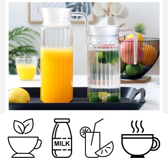 Pichet - Pichet d'Eau en Acier Inoxydable VIFER avec Garde-Glace, Pichet pour Boisson Froide 1 L/1,5 L/2 L 1 Pce (1 L