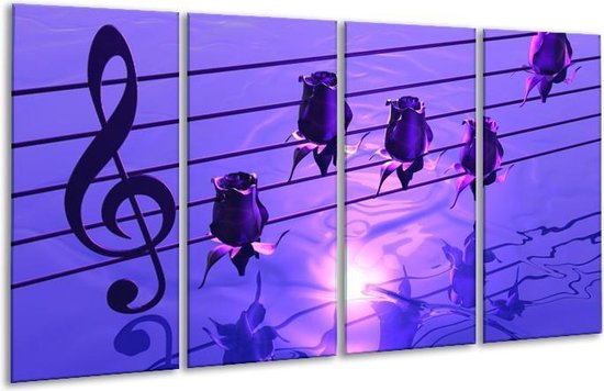 Glasschilderij Muziek | Paars, Wit | | Foto print op Glas |  F003366