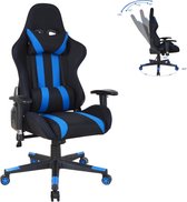 Gamestoel Thomas - bureaustoel racing gaming - stof bekleding - zwart blauw