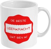 MUGZ - Beste Leerkracht - Mok - Theemok - Koffiemok - Theebeker - Koffiebeker - Beste Leerkracht Rood