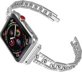 Geschikt voor Apple Watch bandje 38 / 40 / 41 mm - Series 1 2 3 4 5 6 7 SE - Smartwatch iWatch horloge band - 38mm 40mm 41mm - Fungus - RVS metaal - Zilver - Dun