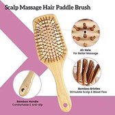 Antiklit Haarborstel Bamboe // Bamboo Handle with Bamboo Bristles Paddle Hairbrush for Massaging Scalp // Vrouwen// Kinderen
