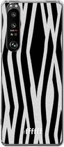 6F hoesje - geschikt voor Sony Xperia 1 III -  Transparant TPU Case - Zebra Print #ffffff