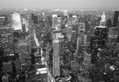 Tuinposter - Stad - New-York in wit / grijs / zwart  - 160 x 240 cm.