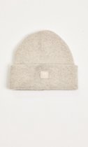 LEAF Rib Beanie Nature Melange - 100% Organische Wol - BeigeWit - Muts (fashion)