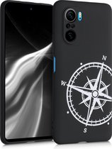 kwmobile telefoonhoesje compatibel met Xiaomi Mi 11i / Poco F3 - Hoesje voor smartphone in wit / zwart - Vintage Kompas design