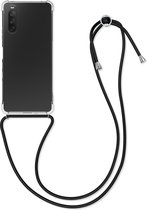 kwmobile telefoonhoesje compatibel met Sony Xperia 10 III - Hoesje met koord - Back cover in transparant