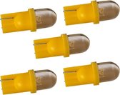 T10 autolamp 5 stuks | dashbordverlichting | geel | LED 12V DC