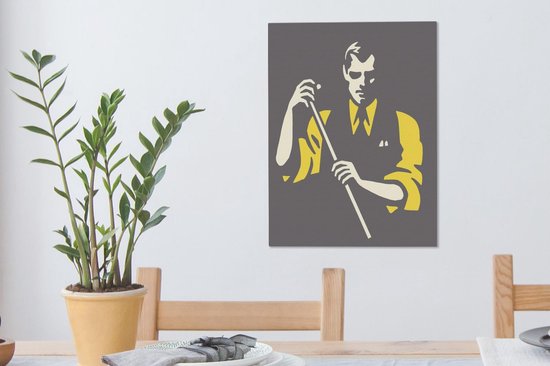 Une illustration d'un joueur de billard sur toile 30x40 cm - petit - Tirage photo sur toile (Décoration murale salon / chambre)