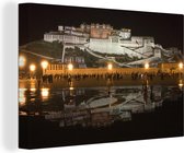 Le Palais du Potala magnifiquement éclairé dans la nuit Toile 60x40 cm - Tirage photo sur toile (Décoration murale salon / chambre)