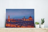 Canvas Schilderij Florence - Stad - zon - 30x20 cm - Wanddecoratie