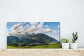 Canvas Schilderij Panorama van het Nationaal park Kalkalpen in Oostenrijk - 40x20 cm - Wanddecoratie