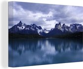 Canvas Schilderij Meer - Zuid-Amerika - Bergen - 30x20 cm - Wanddecoratie
