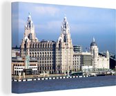 Canvas Schilderij Engeland - Liverpool - Haven - 60x40 cm - Wanddecoratie